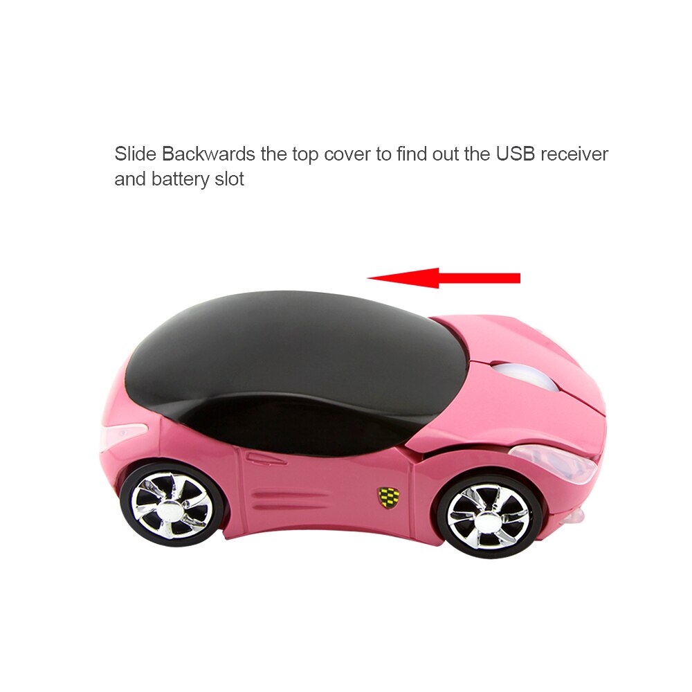 Kleurrijke Led Licht Mini Draadloze Muis Auto Ergonomische 1600 Dpi 3D Roze Sportwagen Computermuis Gamer Optische Muizen Voor laptop Pc