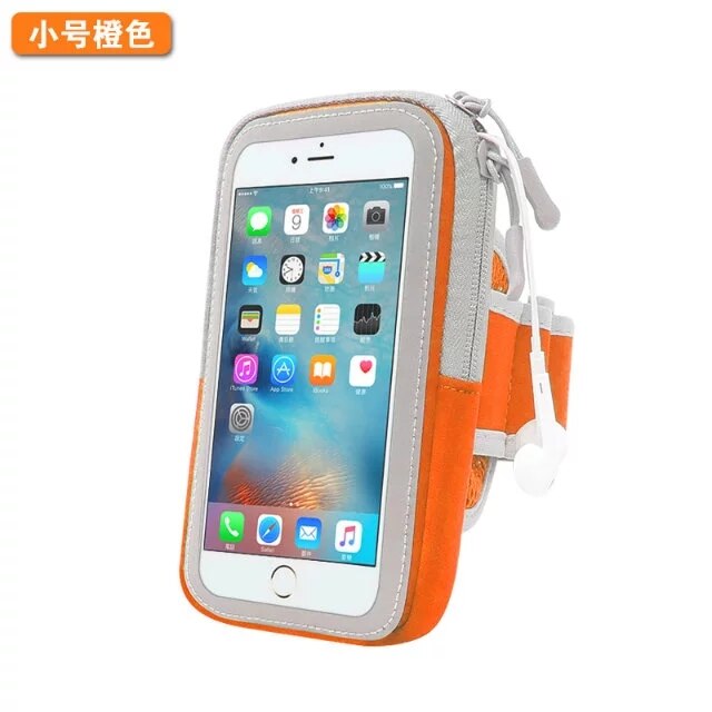 6 pouces sac pour téléphone sur la main Sport en cours d'exécution brassard sac housse brassards universel téléphone Mobile sacs en plein air Sport bras poche: orange