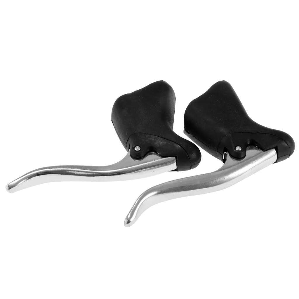 Lovoski 2Pcs Road Bike Bar Brake Lever Bent Hand Brake Handle