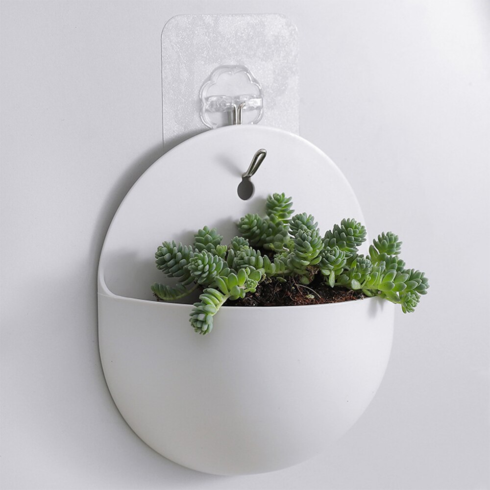 Wall Mounted Vase Hydroponic Wall Hanging Flower Pot Plastic Plant Vases Container Home Office Garden Decoration Wall Vase