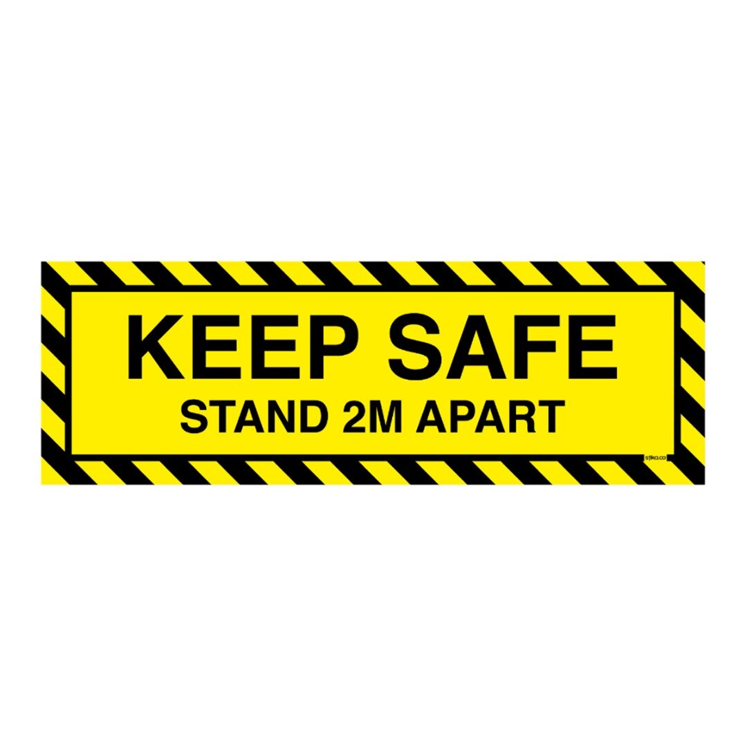1pc Door Sticker "KEEP SAFE, STAND 2M APART" Keep Safe Distance Sign Sticker For Office Business Door Notice