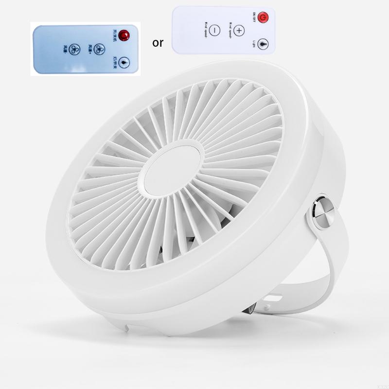K32C Remote Control USB Ceiling Fan Air Cooler USB Fans for Bed Camping Outdoor Hanging for Camper Tents Hanger Fan 3 Colors: WHITE