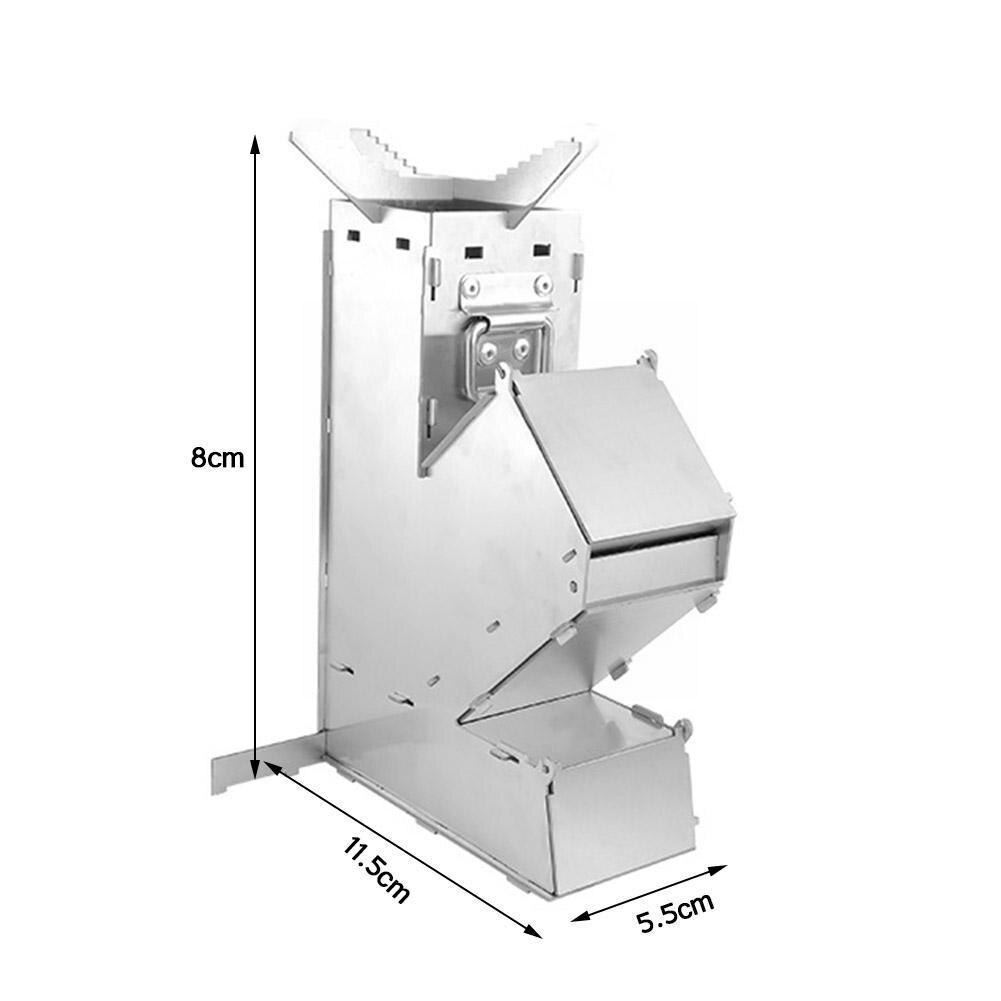 Portable Collapsible Camping Stove Wood Stove Outdoor Tent Rocket Stove Wood Steel Backpacking Stove Camp Burning N3a0