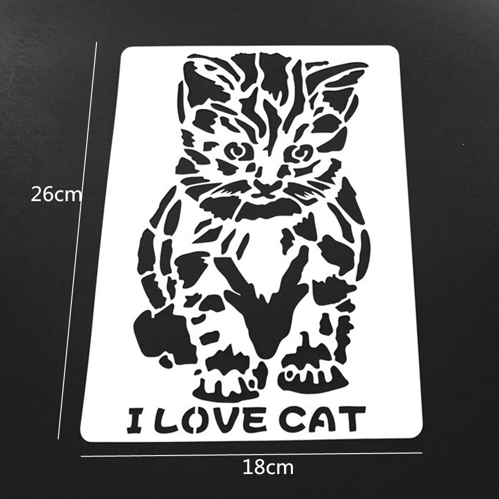 Plantillas de para pintar Paredes, álbum de recortes, papel en relieve, decoración de álbum de dibujo, nuevas: Cat
