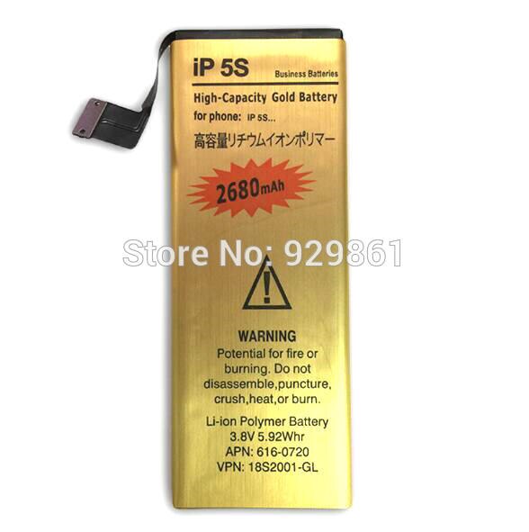1 pçs 3.8v 2680mah li-ion bateria + chave de fenda ferramentas para apple iphone 5S celular + número de rastreamento