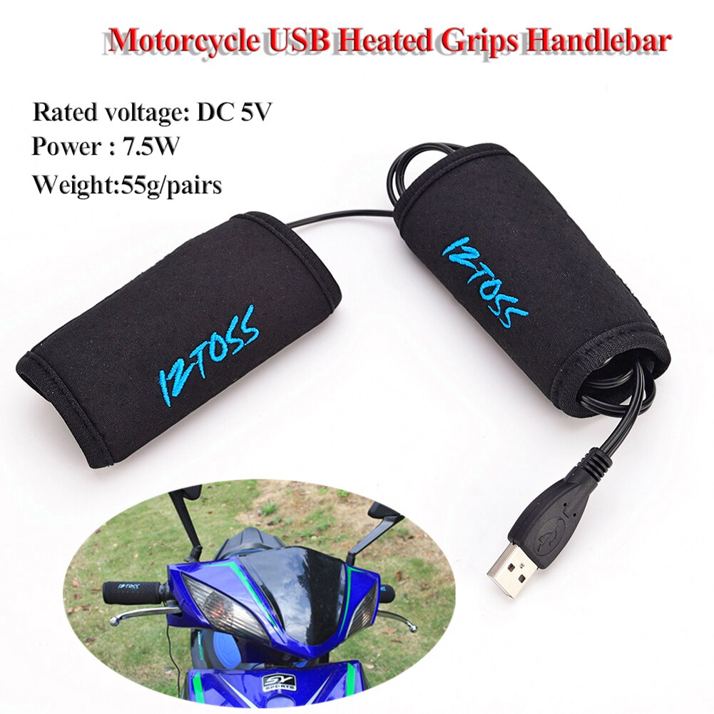 Universal Winter Warm Scooter Motorcycle Electrical Heating Handlebar Motorbike Grip Heater Cover USB Socket DC 5V