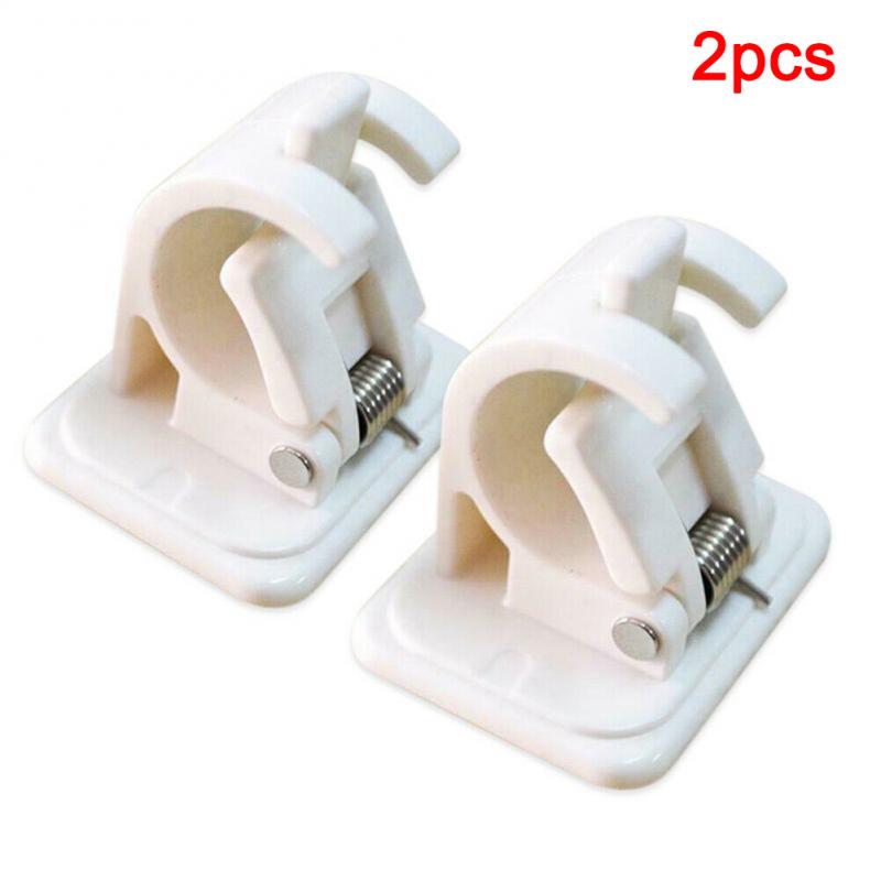 Hanging Rod Clip For Curtains Adhesive Wall Curtain Hanging Rod Curtain Holder Clamp Hooks Shower Fixed Clip Hanging Rack Hook: 2pcs