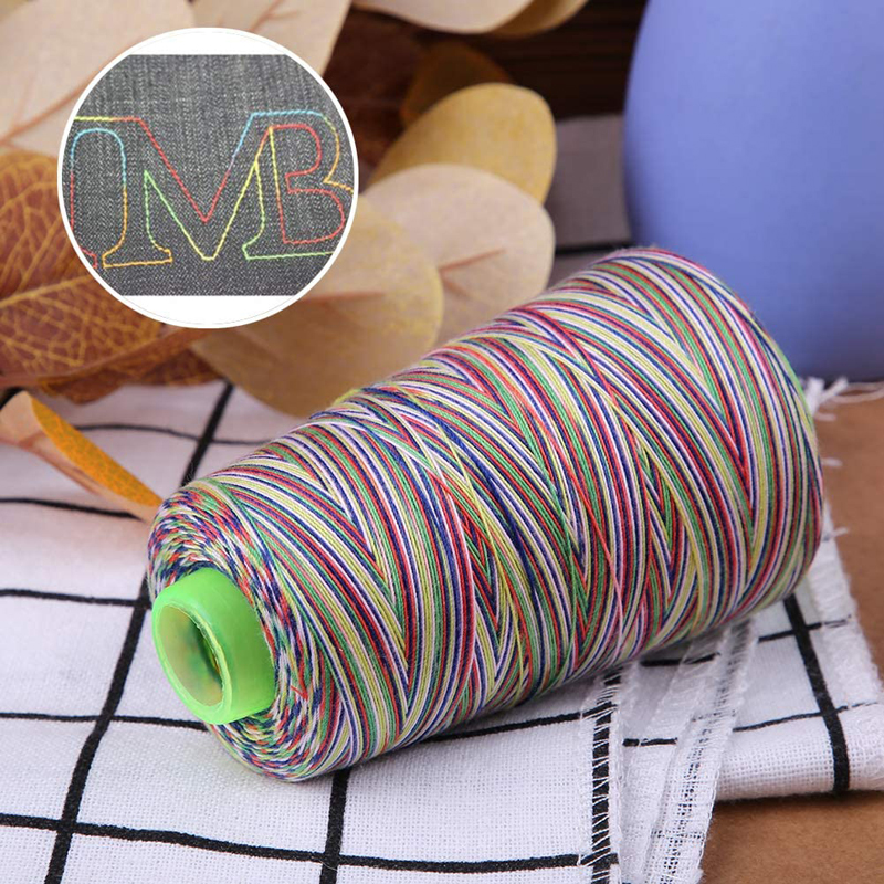 Nonvor 3000 Yards Rainbow Sewing Thread Multifunctional Polyester Sewing Thread for Regular Sewing Quilting Overlock Embroidery