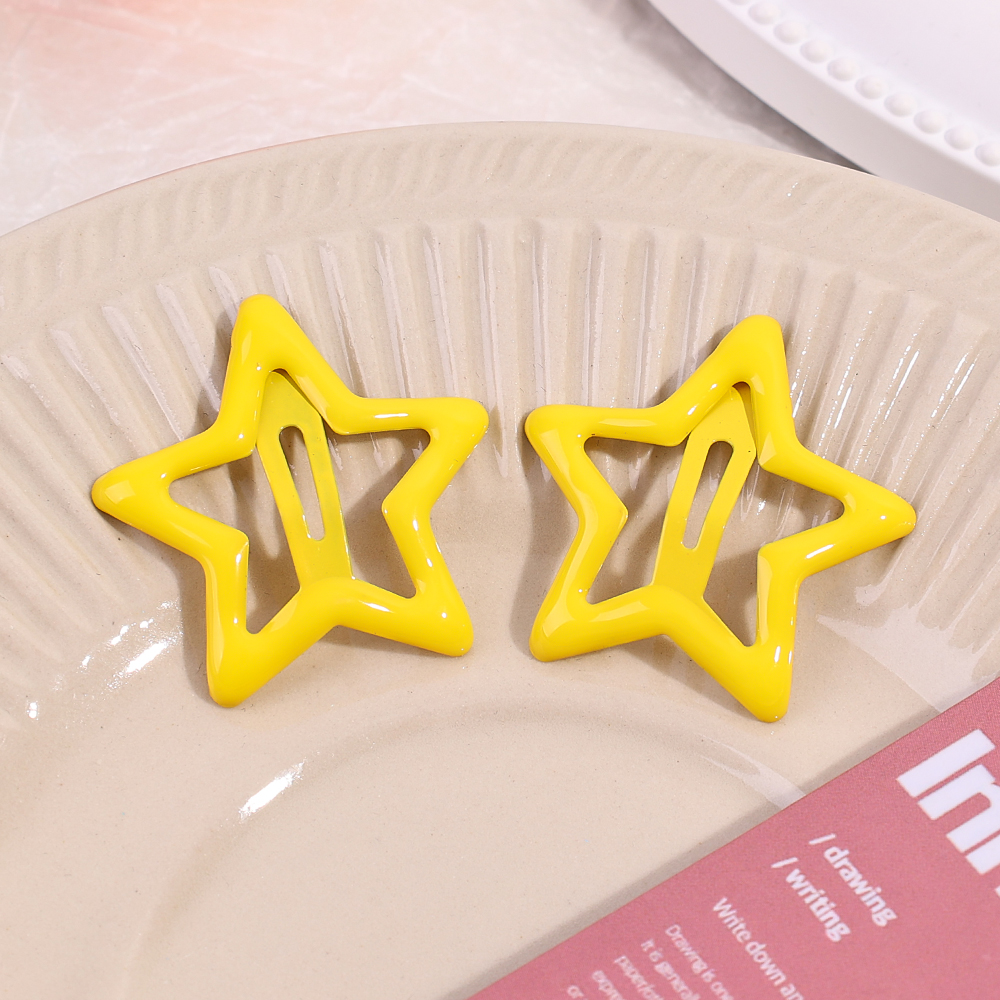 10-50Pcs Colors Star BB Hairclips Girls Y2K Cute Star Barrettes Women Simple Metal Snap Clip Headdress Hair Jewelry Accessories: S / Yellow