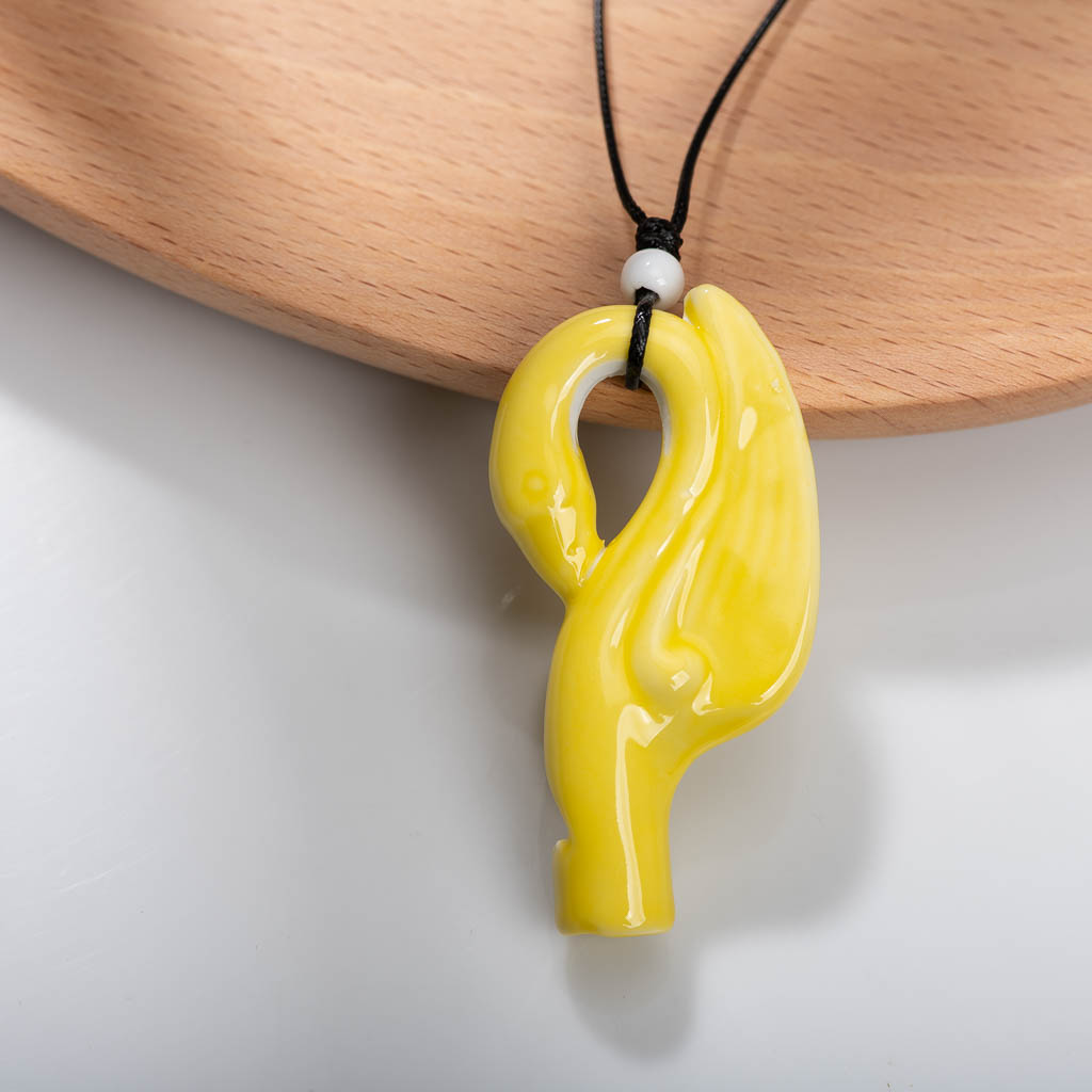 Collier en Céramique Inspiré du Dessin Animé pour Enfant, Parfait pour Amis et Étudiants, X410: Couleur d’acier