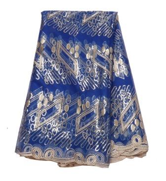 Artesanías y costura baratas-tela africana de encaje Bordado geométrico de 125 cm de ancho para ocasiones especiales vendidas por el C barato de 5 yardas: Dark Navy