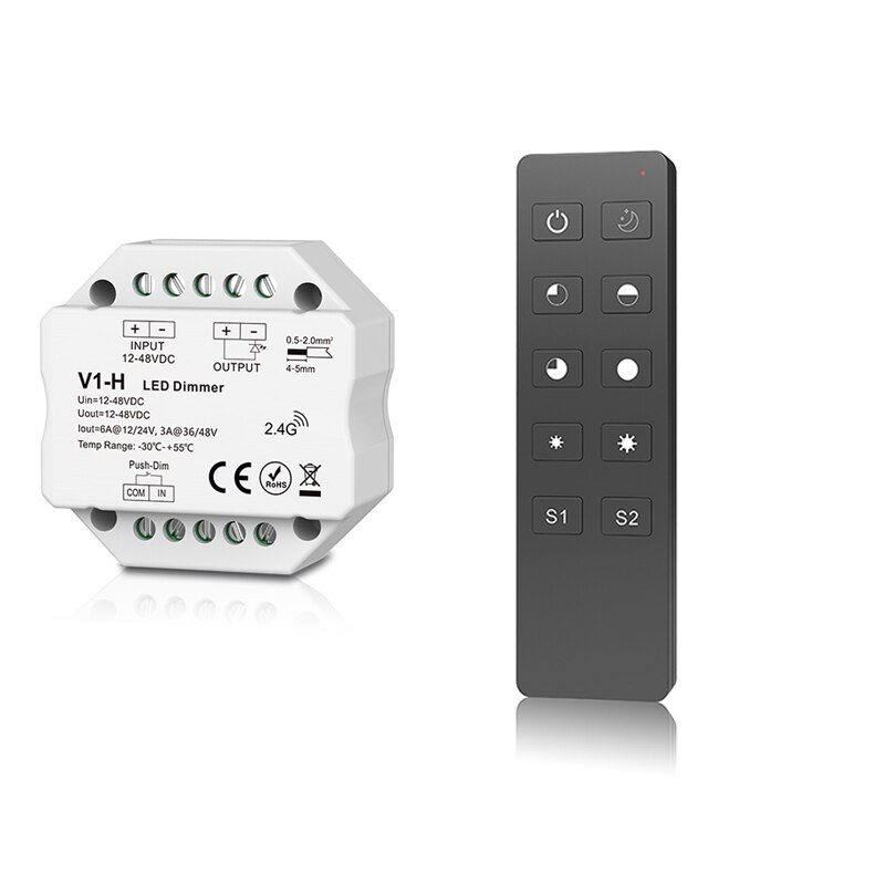 LED Strip Dimmer 12V 24V 15A Output PWM Wireless RF Switch ON OFF With 2.4G Dim Remote for 5050 3528 Single Color LED String