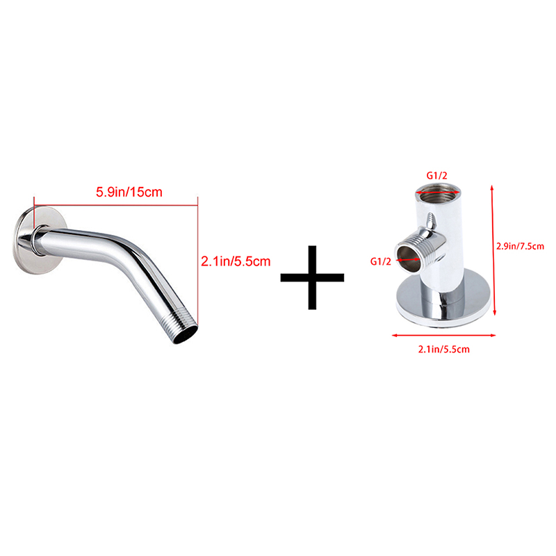 90/135 grad Dusche Kopf Verlängerung Arm Multisize Edelstahl Wand Montiert Rohr Dusche Kopf Arm für Bad Ersatz: 15cm with Base