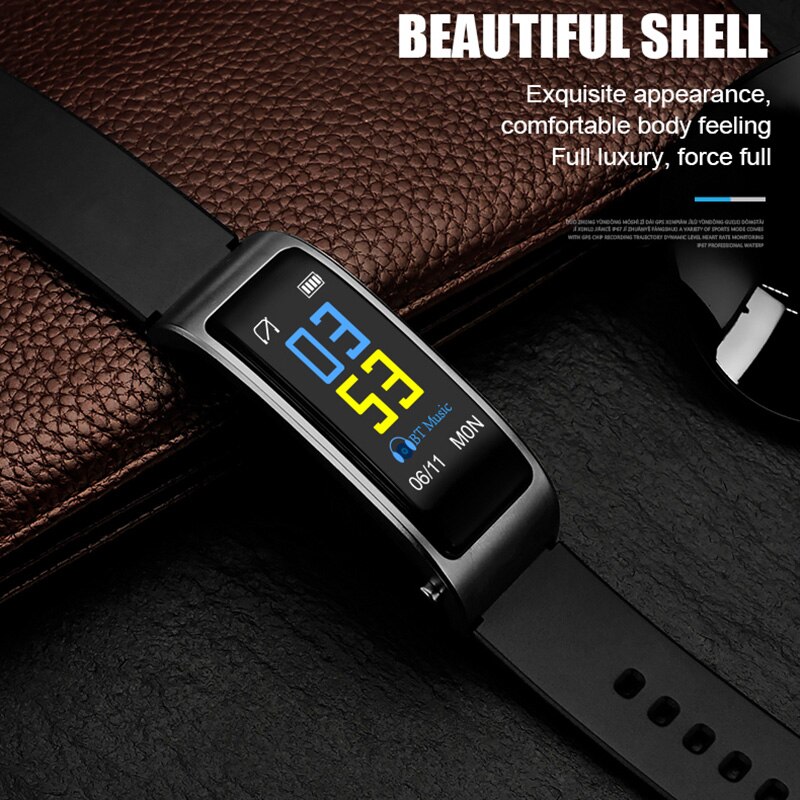 2 in 1 slimme armband met bluetooth oordopjes hartslagmeter sporthorloge  nd998