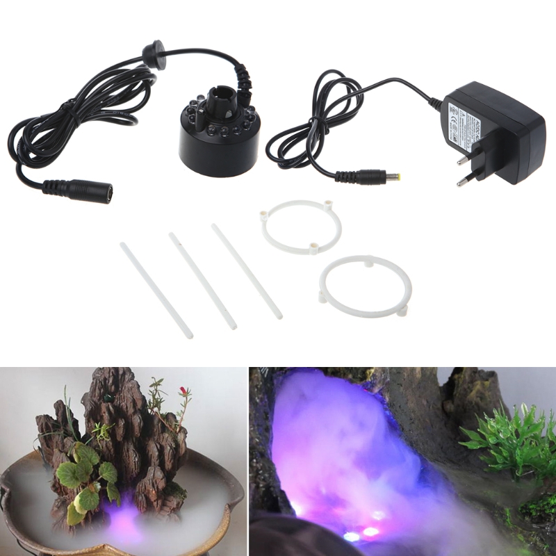12LED 20mm Metal Super Ultrasonic Mist Creator Fogger Nebulizer Water Fountain