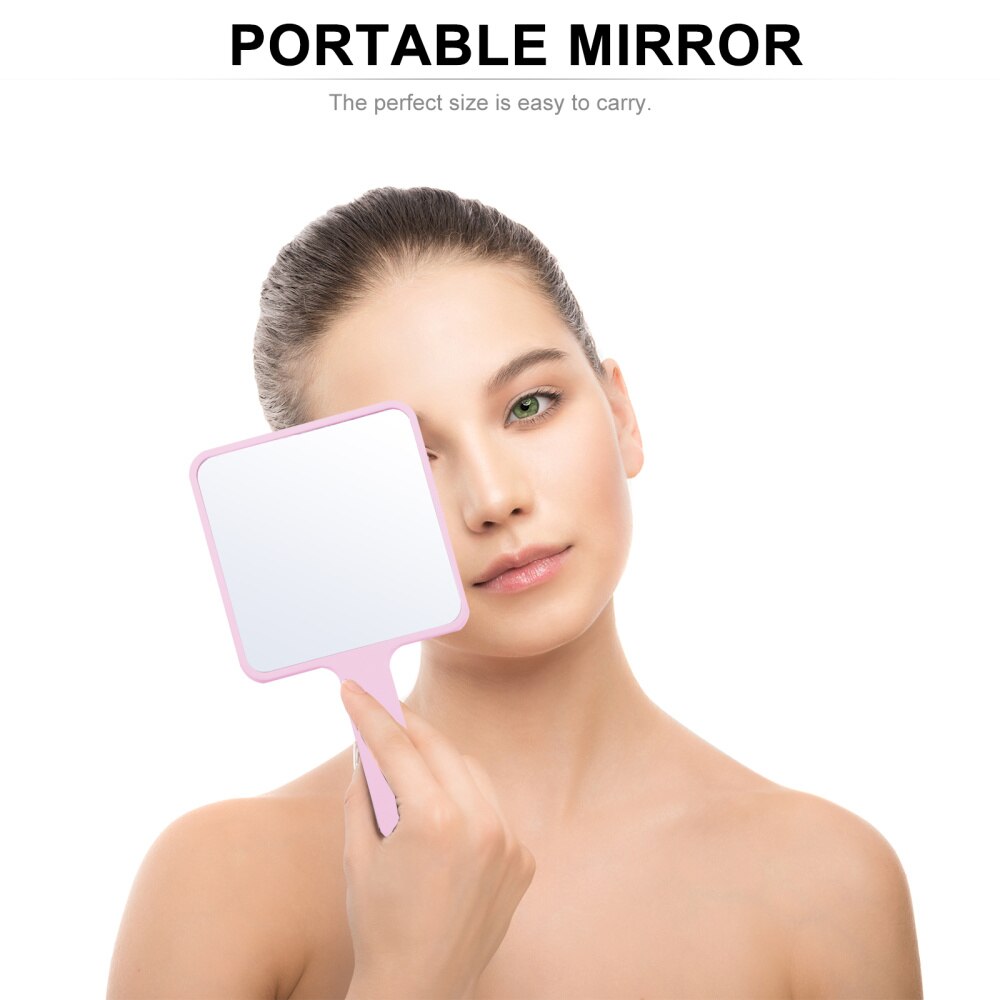Handheld Makeup Mirror Cosmetic Mirror Portable Girls Mirror with Handle