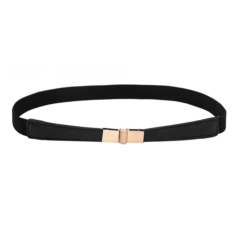 Cinturón fino para elástico Mujer, cinturón negro, rojo y blanco, ceinture: Black