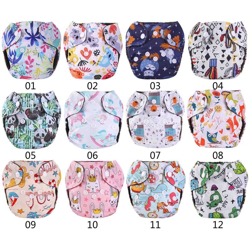 Leuke Cartoon Pttern Luier Voor Baby Kids Bamboe Houtskool Ultradunne Pasgeboren Baby Luiers Nb Aio Doek Luier Fit Voor 0-3Kg