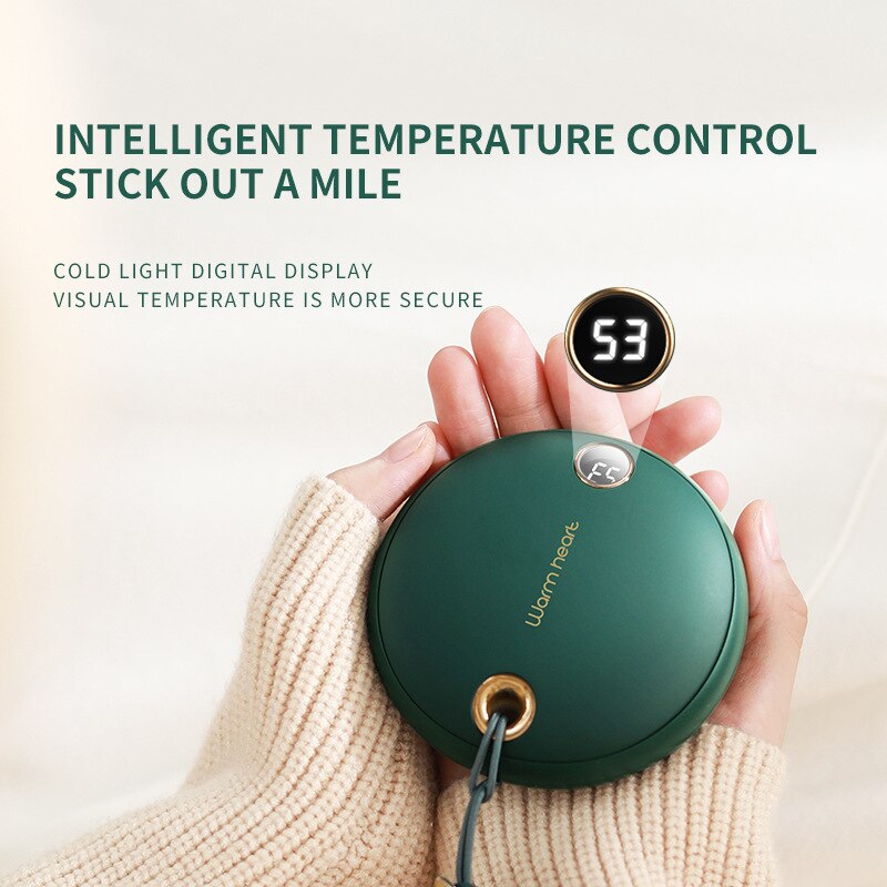 Mini USB main chauffe batterie externe 5000mAh Rechargeable électrique Portable poche appareil de chauffage pratique affichage de la température d'hiver