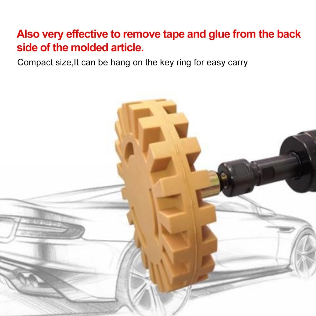 4 inch 100mm Rubber Eraser Wheel 5/16-24 Teeth Pinstripe Decal Decal Wheel Pad Rubber Disk Pneumatic Car Sticker Remover Tools