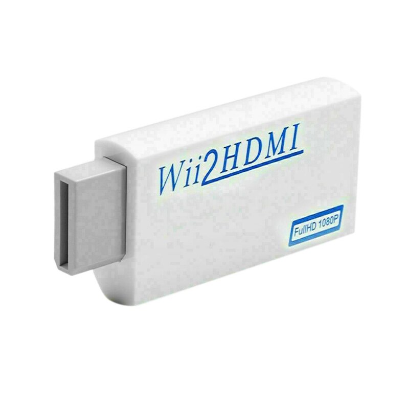 Bærbar til wii til hdmi wii 2 hdmi full hd konverter o output adapter tv: Hvid