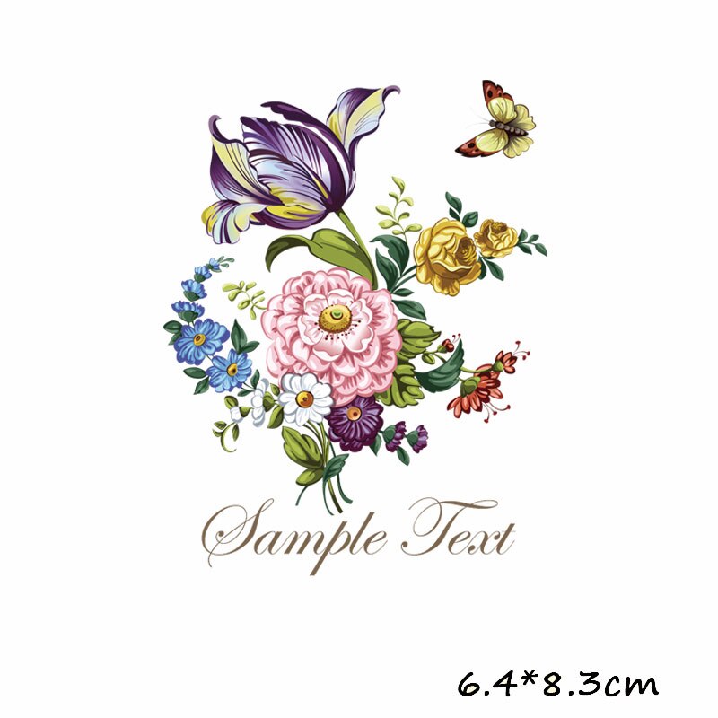 Ijzer Op Transfer Patches Kleurrijke Bloemen Warmte-Afdichting Patch Jongen Meisje Kleding Stickers Streep T-shirt Sticker Diy Applique F: 01