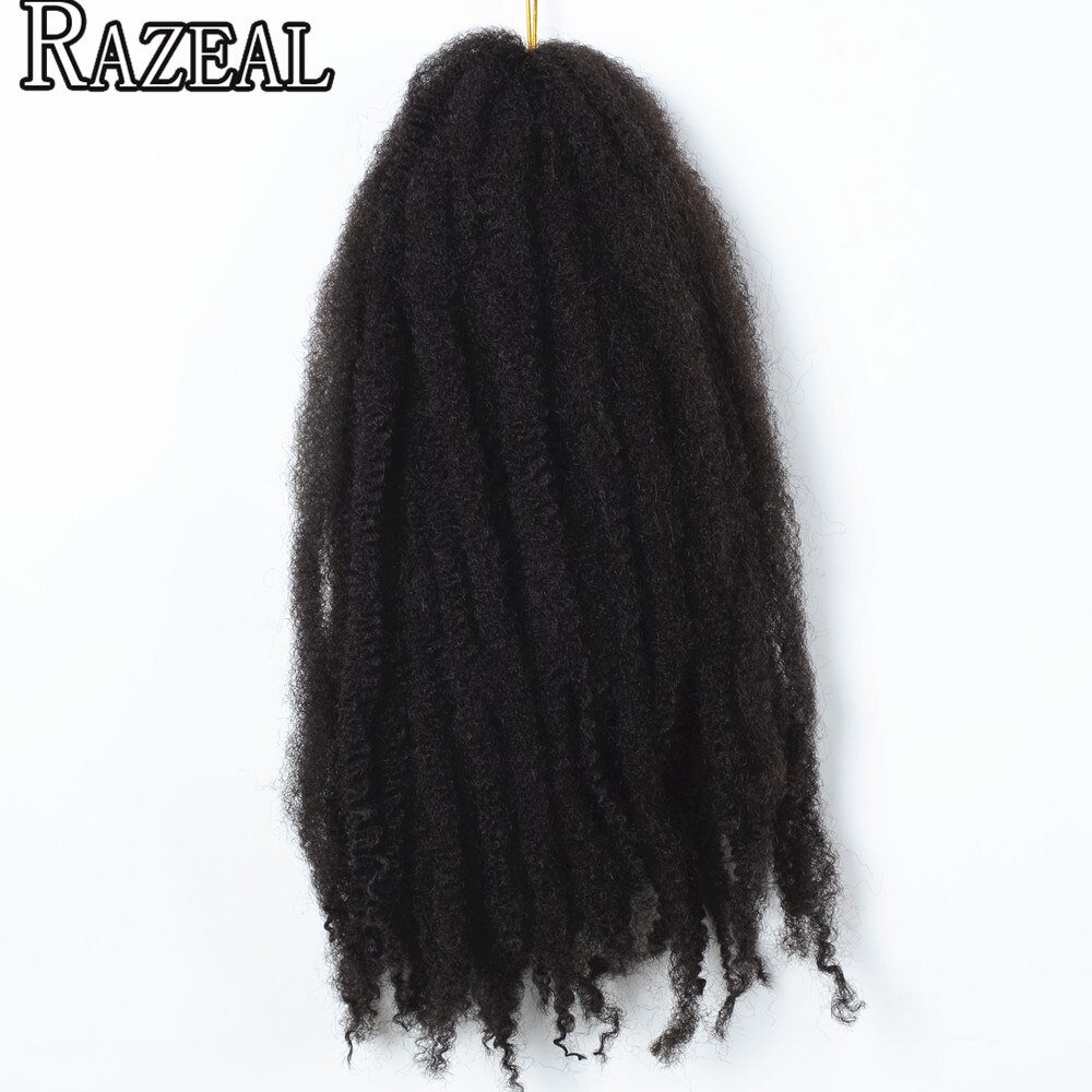 Razeal 5 pakker 18 " afro kinky marley fletninger hår hæklede fletninger syntetisk fletning hår extensions høj temperatur fiber: #2
