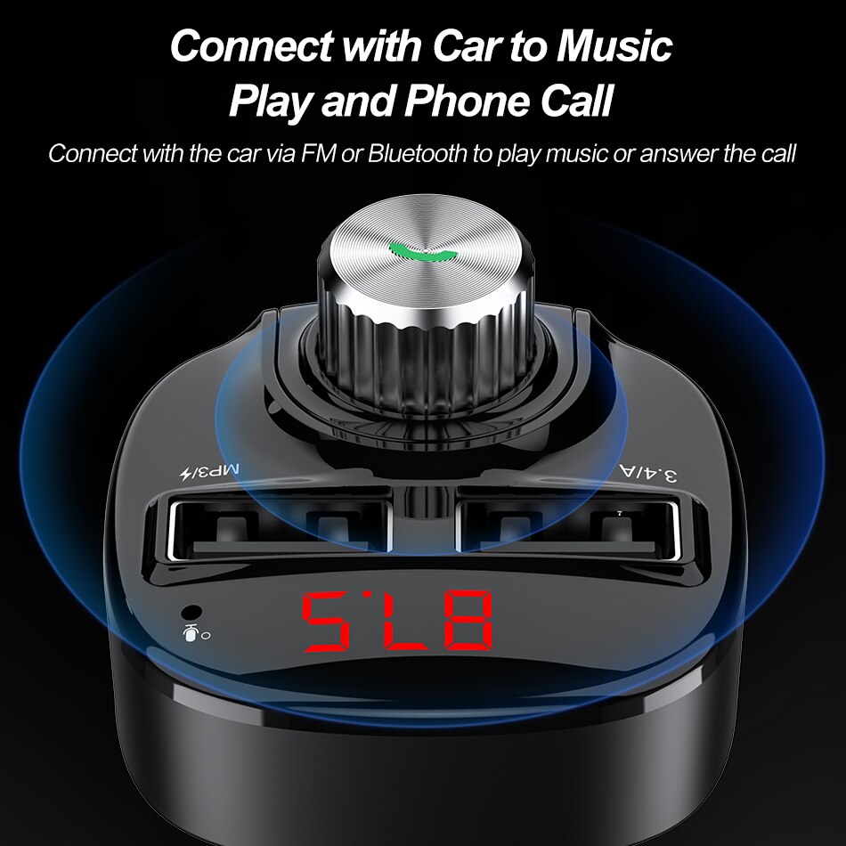 Bluetooth Car Charger Fm-zender Auto Audio MP3 Speler Tf Card Auto Kit 3.4A Dual Usb Telefoon Voor Iphone Xiaomi samsung Huawei
