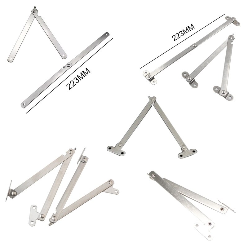 Stainless Steel Furniture Cupboard Rotatable Folding Lid Support Hinge Pneumatic Gas Spring For Wood Furniture Hardware