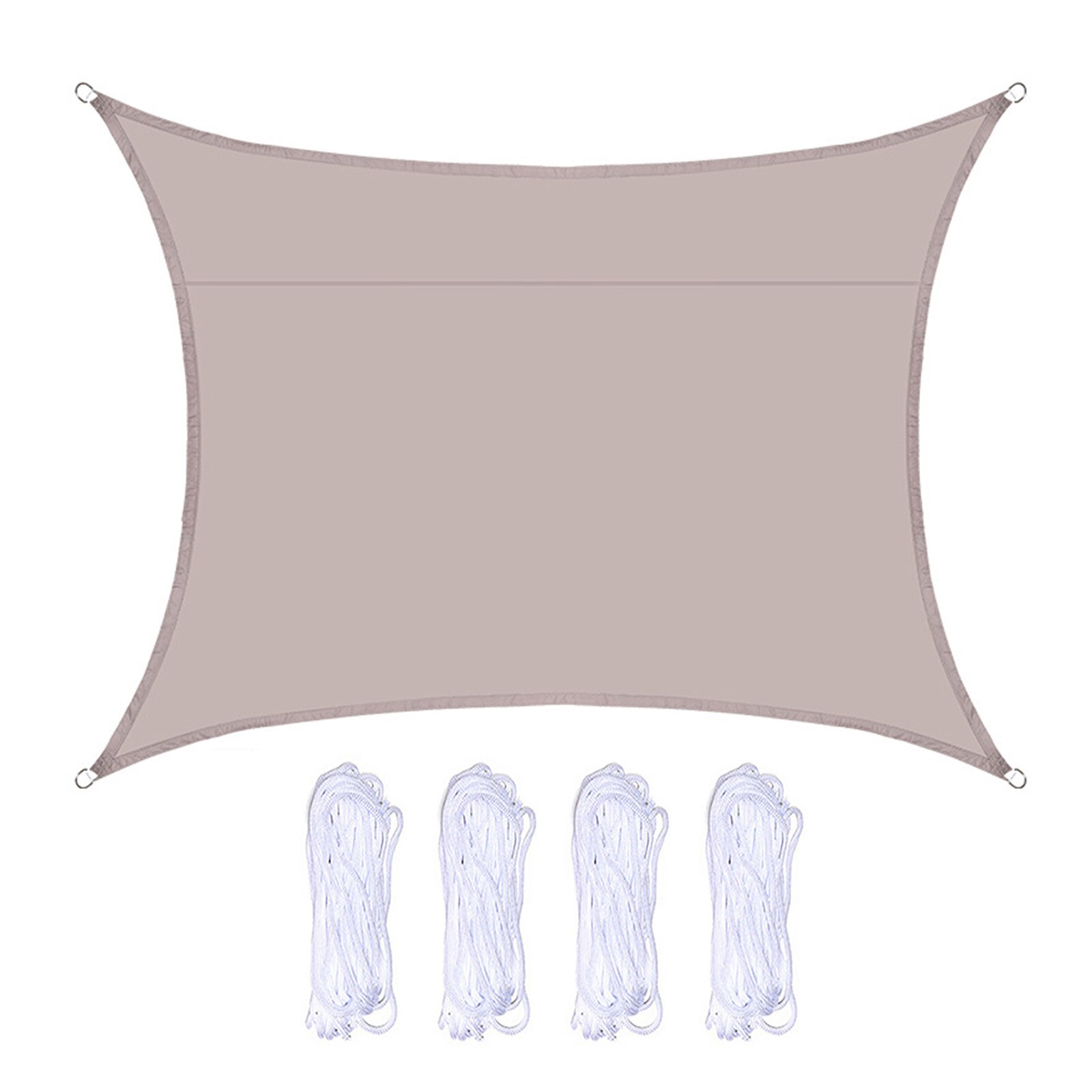 Rectangular Shade Sail UV Block Cloth Awning Sunshade Patio Canopy Anti-UV With 4 Ropes High Density Sunshades Awnings: Khaki