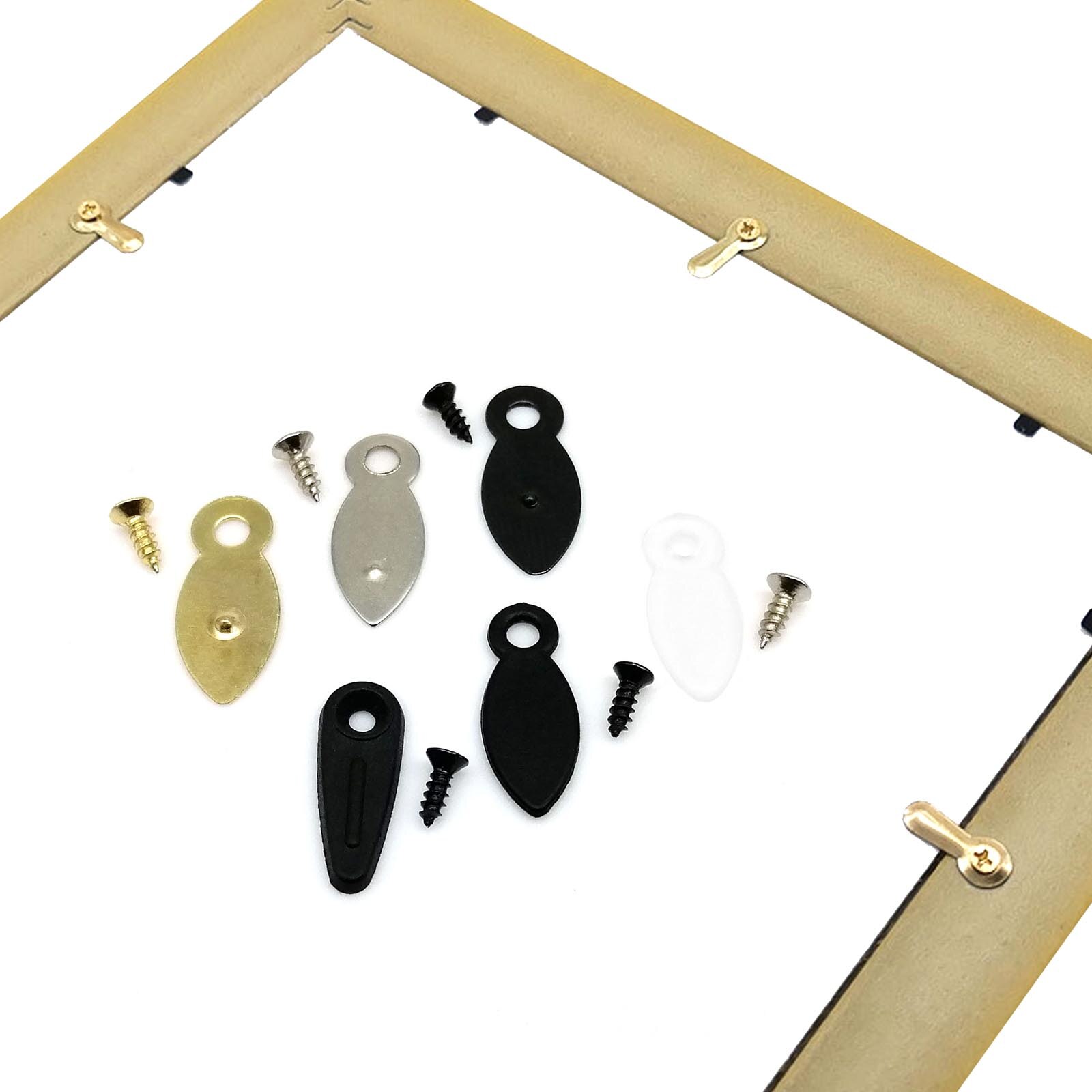 50pcs Black Golden Clear Transparent Metal Plastic Picture Photo Mirror Frame Backboard Turnbutton Turn Button Rotating Fixing