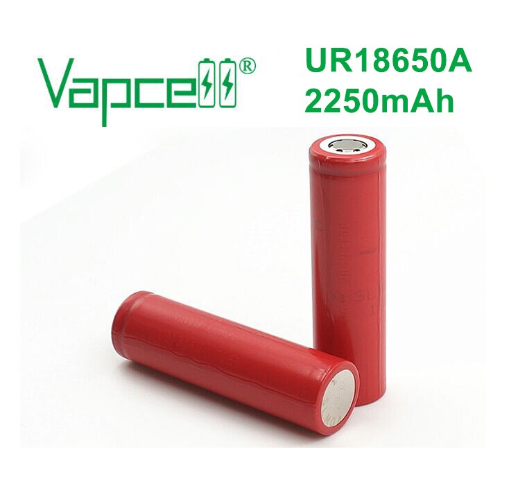 100% original 18650 2200mah / 2250mah 18650 li ion (UR18650A) 3.7V rechargeable battery flat and add button top ( pointed )