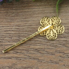 10pcs Vintage Flower Motif Hair Jewelry Charm Women Hairclip Hairpin Word Folder Hairclips Barrettes Retro Hair Wear Accessories: Gold