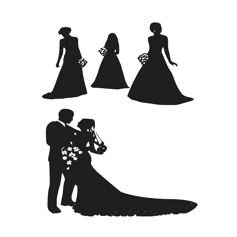 Kokorosa Wedding Dies Metal Cutting Dies for Card Making Scrapbooking Dies Embossing Stencil Craft Frame Couple Dies