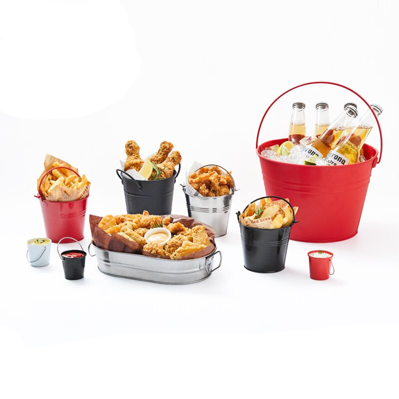 Metallhink pommes frites hållare sås fat isbit behållare kylare fat ktv klubb bar verktyg bröllopsfest tillbehör