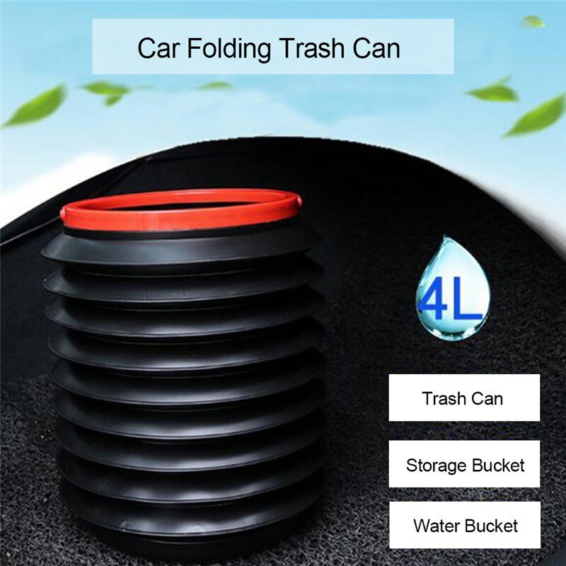 Cubo plegable para limpieza de ventanas de coche, caja de almacenamiento de agua de pesca, contenedor de basura, cubos telescópicos, 4L, 1 Uds.