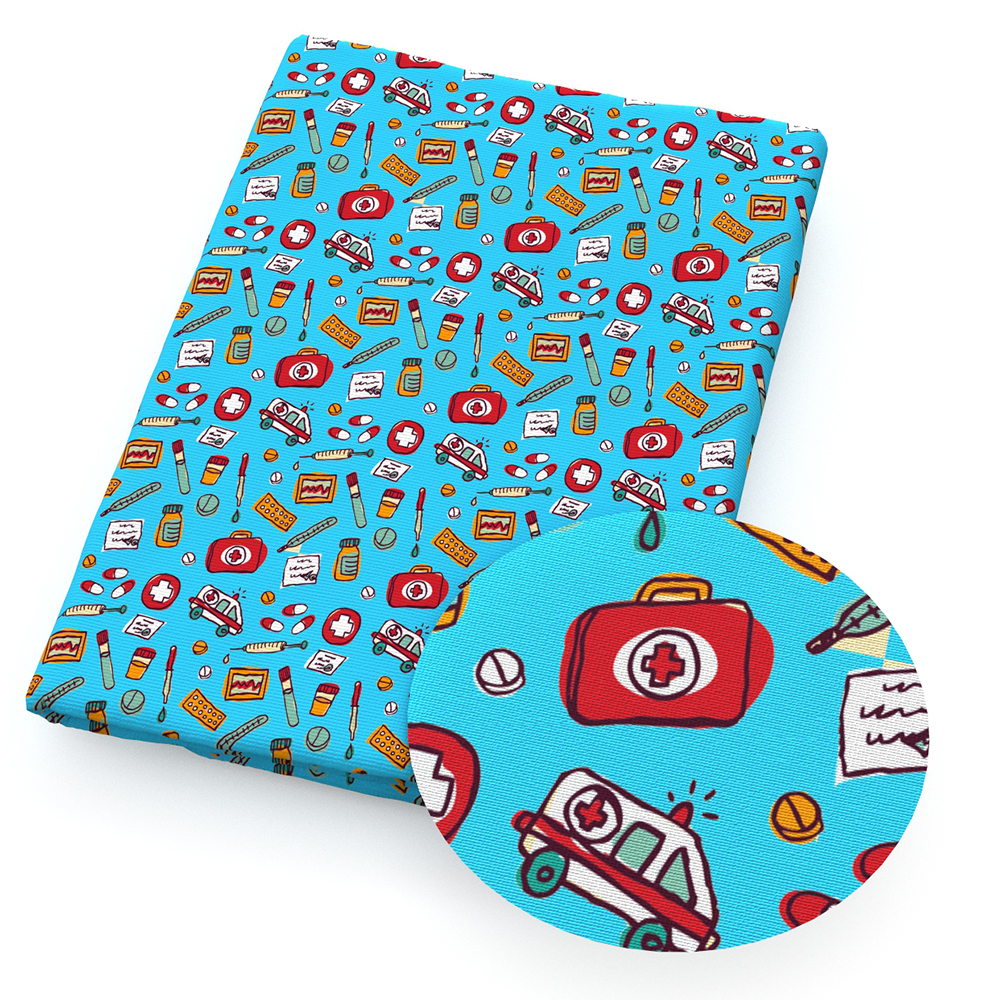 50*140cm Krankenschwester Liebe Herz Gedruckt Polyester Baumwolle Stoff Gewebe freundlicher Heimat Textil DIY Stoff NäHenne Tilda Puppe, 1Yc10730: 1105229001