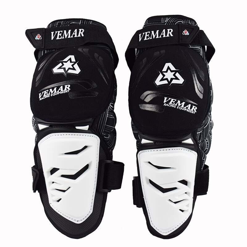 VEMAR Motorrad Mtb Knie Pads Moto draussen Sport Schutz Feuerfeste Anti-Herbst Moto-Cross Radfahren Schutz Ausrügestochen setzt: E02-Weiß