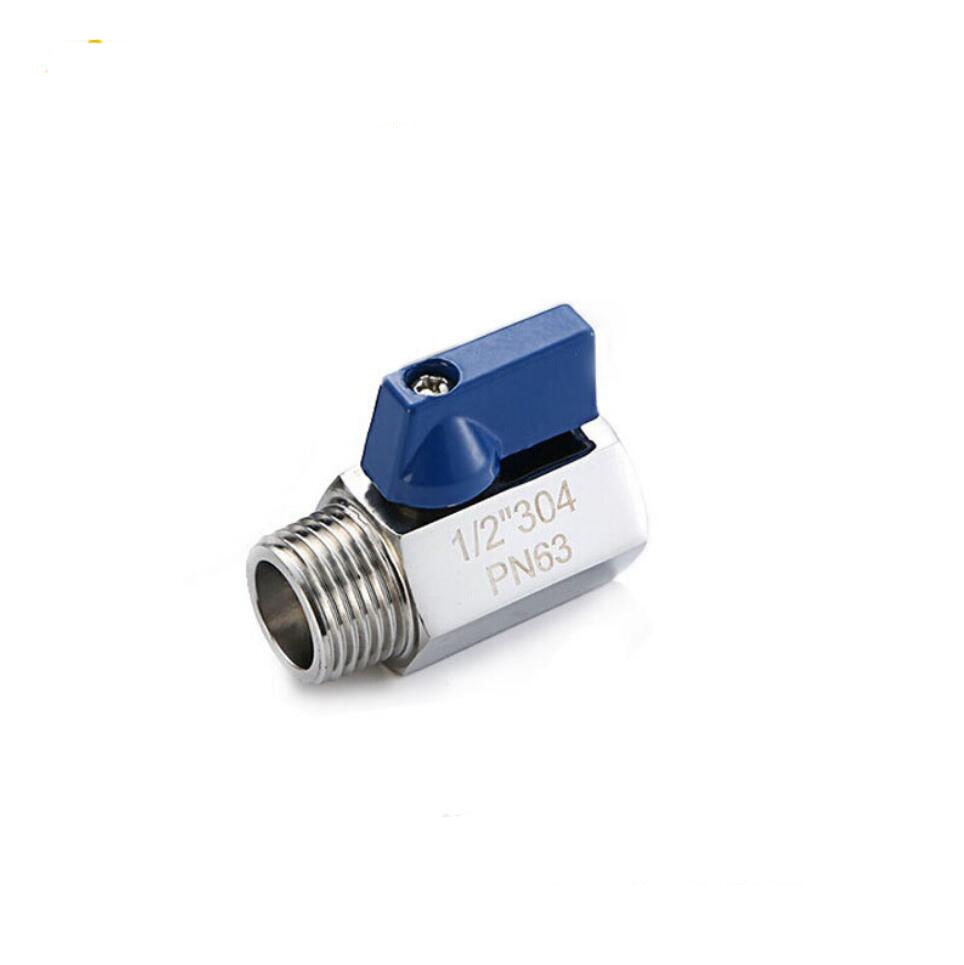 1/8" 1/4" 3/8" 1/2" 3/4" 1" BSP Mini Sanitary Ball Valve SUS304 Stainless Steel Blue Handle Homebrew Beer