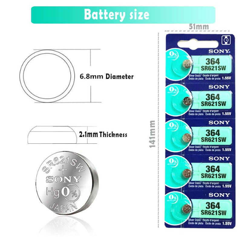 Pile Maxell 364 2 Batterie A Bottone Maxell 364 / SR621SW - 1,55V, Tipo SR621/AG1/LR621, Per Orologi E Dispositivi A Basso Consumo Pile A Bottone Sr621sw - Foto 7