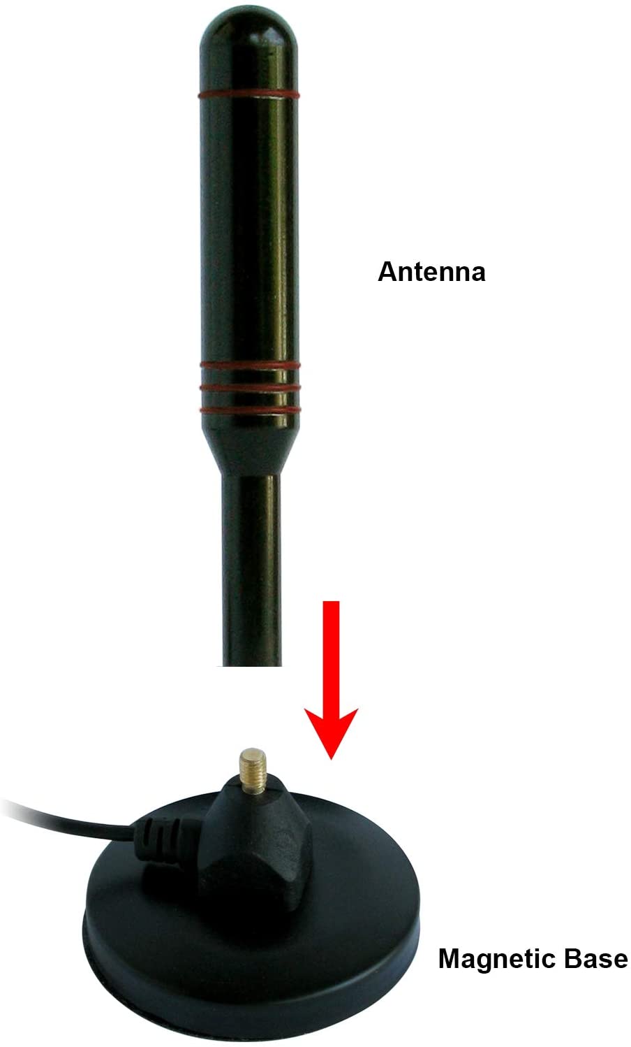 Digitale Hdtv Antenne-Inclusief Magnetische Base & Coaxkabel-50 Mijl Bereik-Indoor Of Outdoor