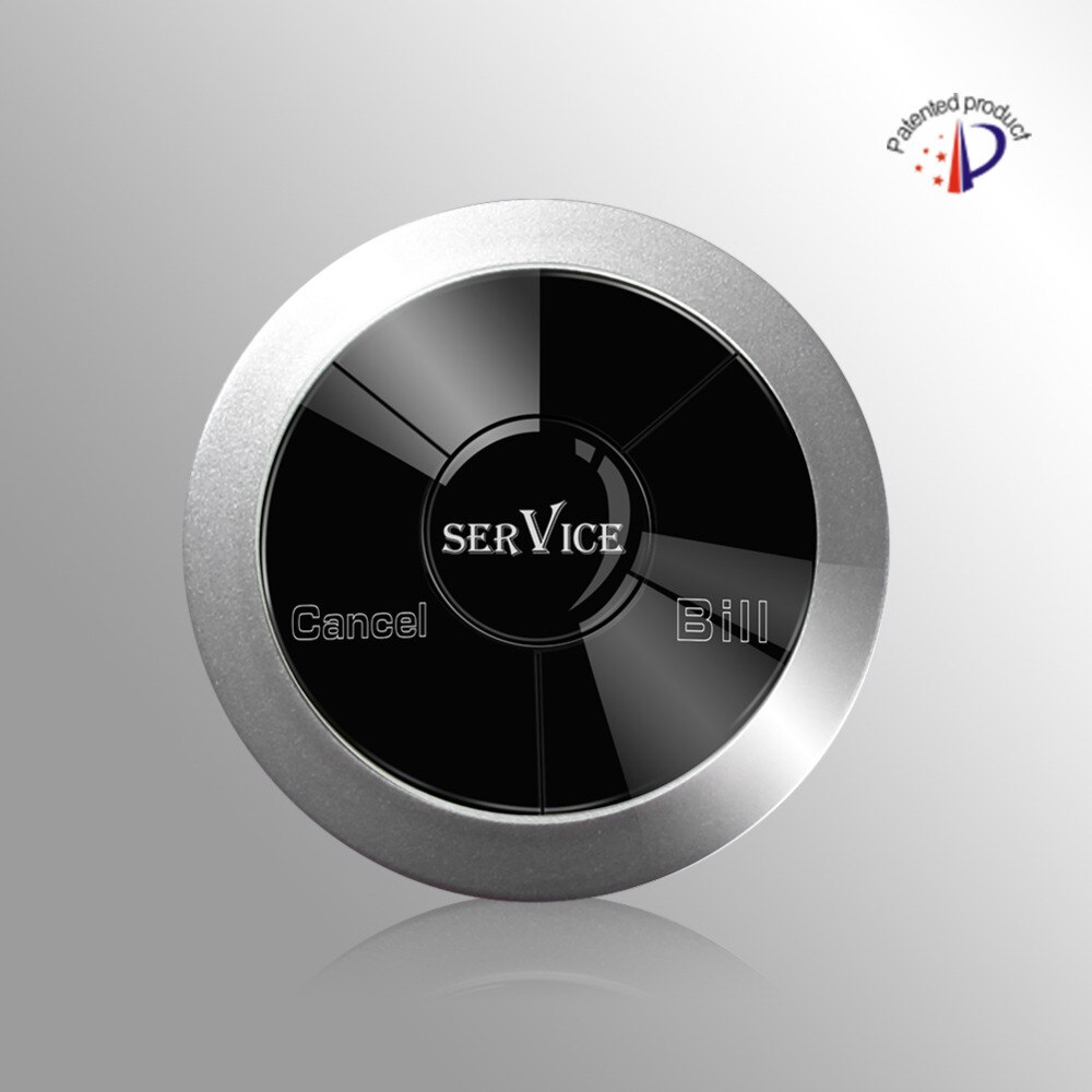 Super transmitt distance wireless paging system call bell, full waterproof call button: service, cancel, bill, call buzzer