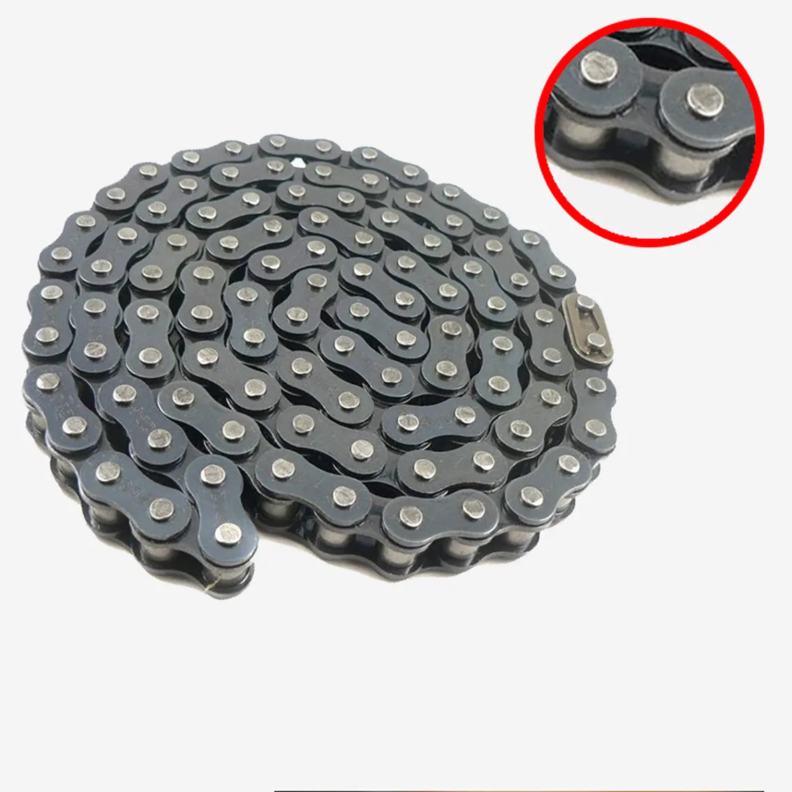 0.5-5m 04C-1 Roller Chain Link Distance 6.35mm Carbon Steel Link Head Industrial Transmission Single Row Chain Half/full Buckle