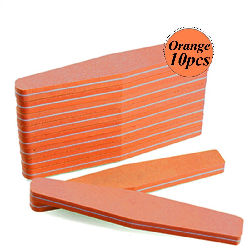 60 pcs Nail Files Nail Buffer Buffing 100/180 Nail Beauty Tools Diamond Spong Bloc Polissoir Ongles DIY Nail Tools: 10pcs-Orange