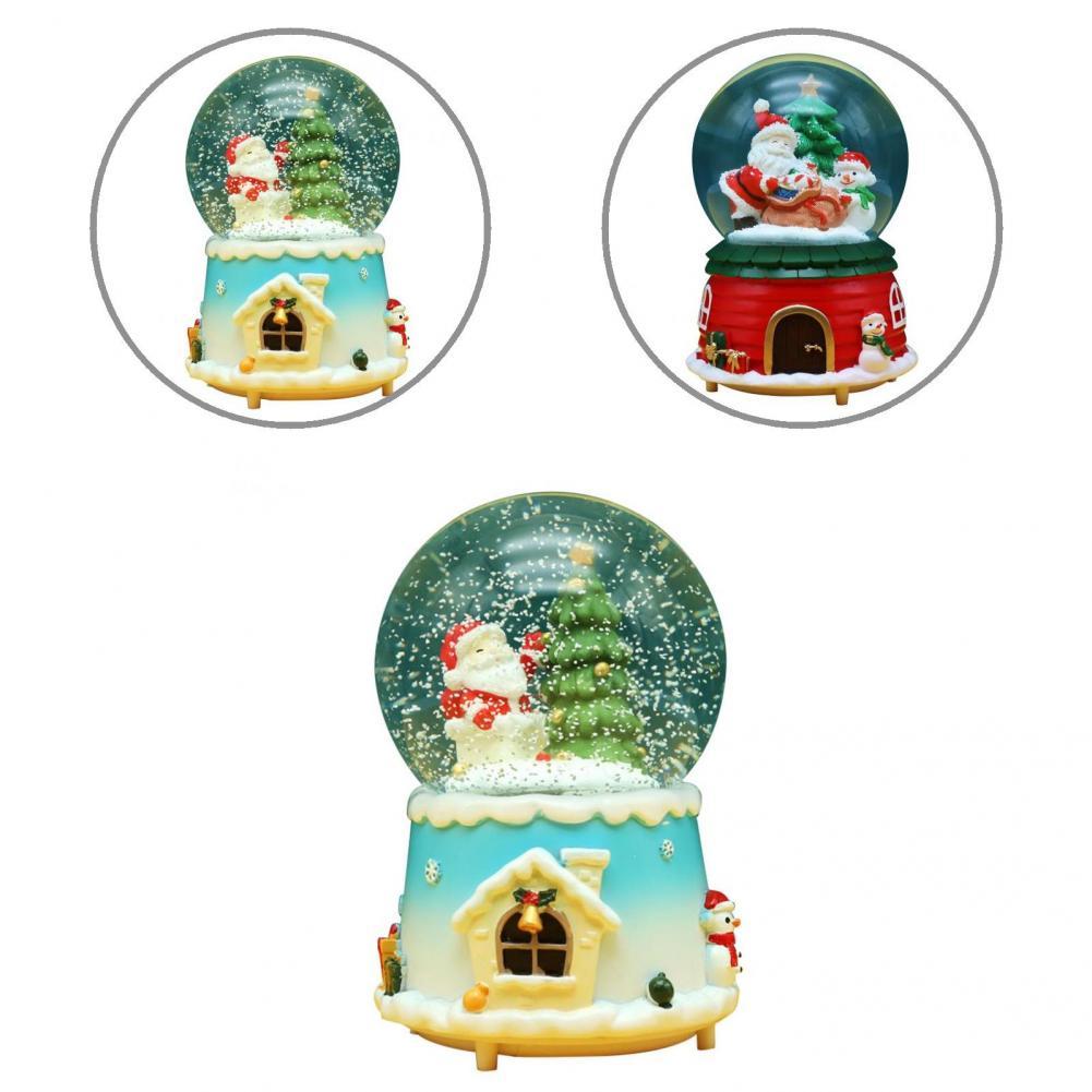 Desktop Decor Nette 3D Cartoon Weihnachten Musik Box Ornament Schöne Glas Schneekugel mit Bunte Beleuchtung Mädchen