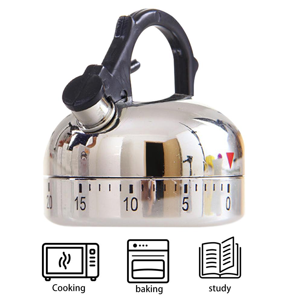 60 Minute Kitchen Timer Countdown Alarm Mechanical Teapot Shaped Timer Clock Counting Cuisine Kettle Cooking Reminders Tools