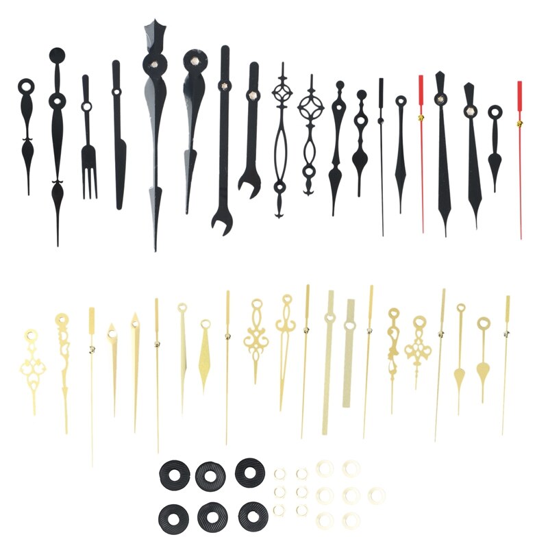 1Set DIY Clock Hands Metal Aluminum Material Quartz Clock Accessory DIY Clock Kits (15 Sizes): Default Title