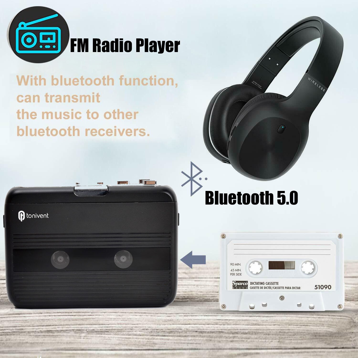 Tragbare Kassette Spieler Stereo Walkman Bluetooth-kompatibel Empfänger und Absender Jack FM Radio USB Band Spieler Kostenloser Headset