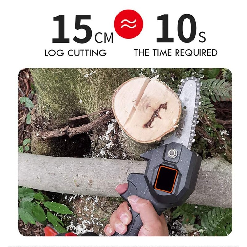 Mini Chainsaw 24V Cordless Electric Portable Chainsaw Brushless Motor Pruning Shears Chainsaw for Wood Cutting