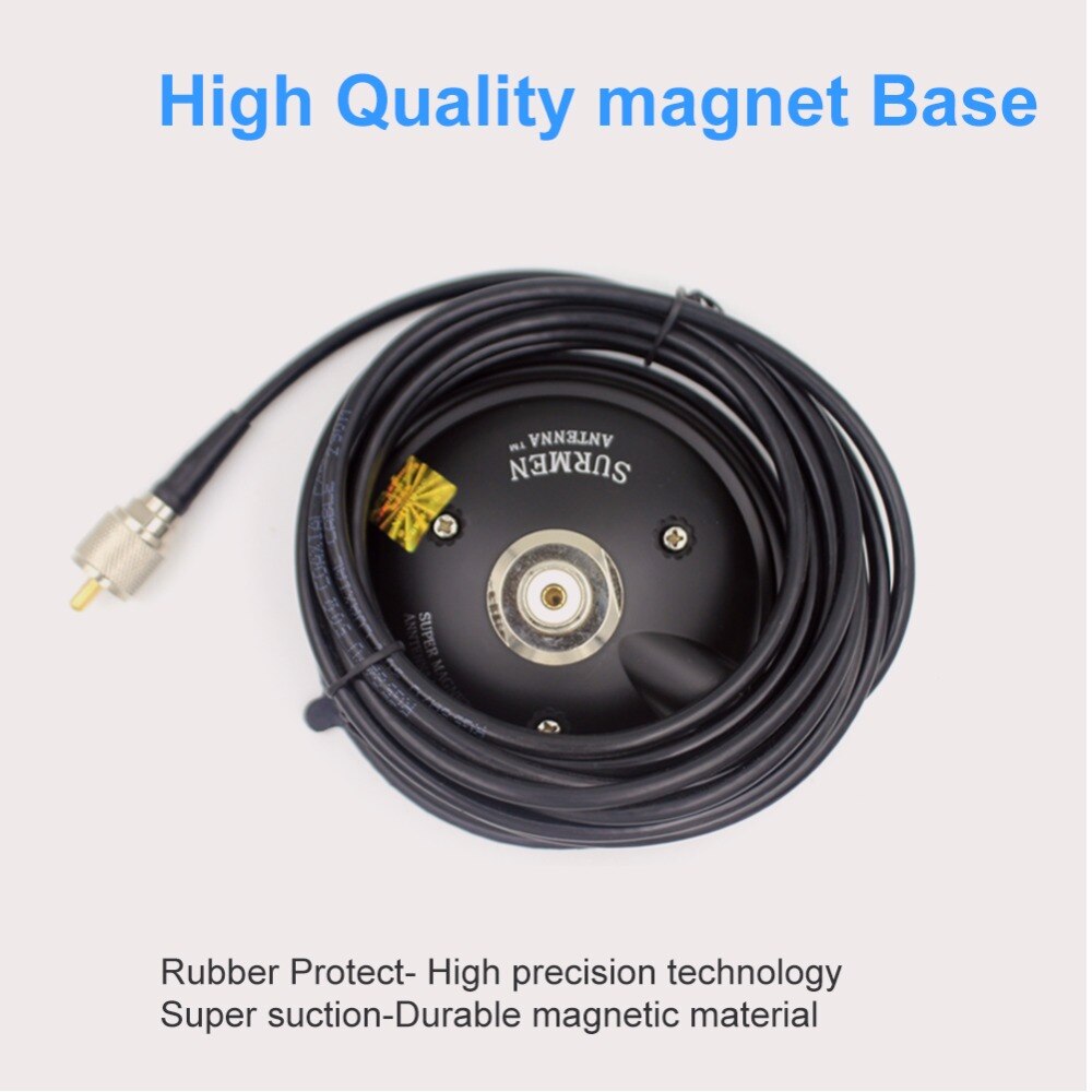 SURMEN K-505M-3D sous vide 12CM Base aimantée + 4M ligne téflon ventouses sous vide pour voiture Radio mobile